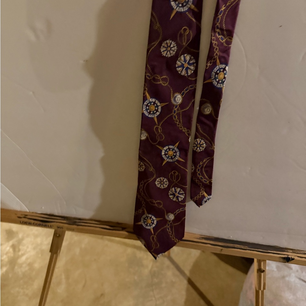 Dior Purple and Gold Patterned Men's Tie